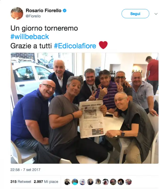 FIORELLO TWEET