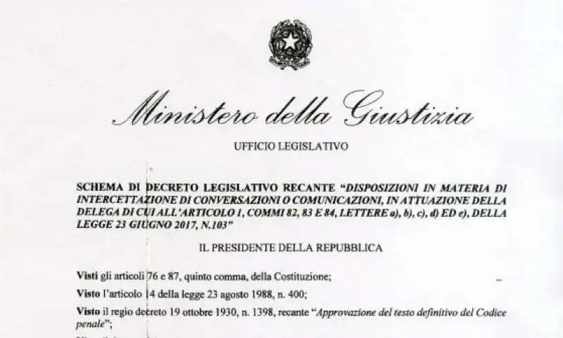 RIFORMA INTERCETTAZIONI