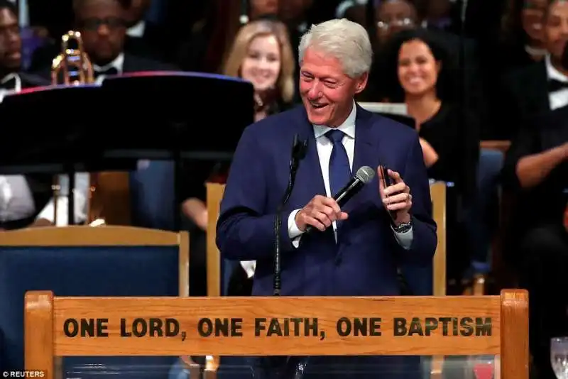 bill clinton funerale aretha franklin