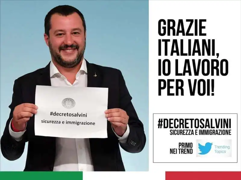 GIUSEPPE CONTE SPARISCE NELLA FOTO PROPAGANDA SUL DECRETO SALVINI