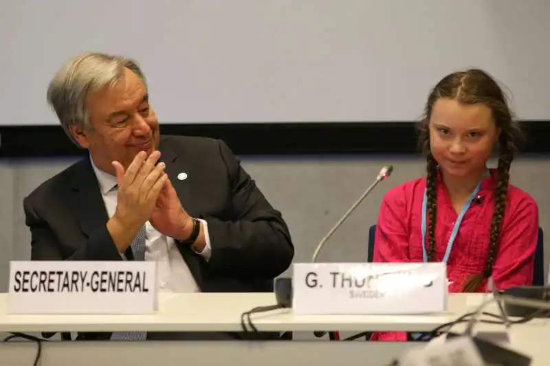 ANTONIO GUTERRES GRETA THUNBERG