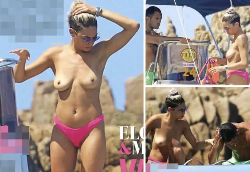 elodie in topless in barca con mahmood 1