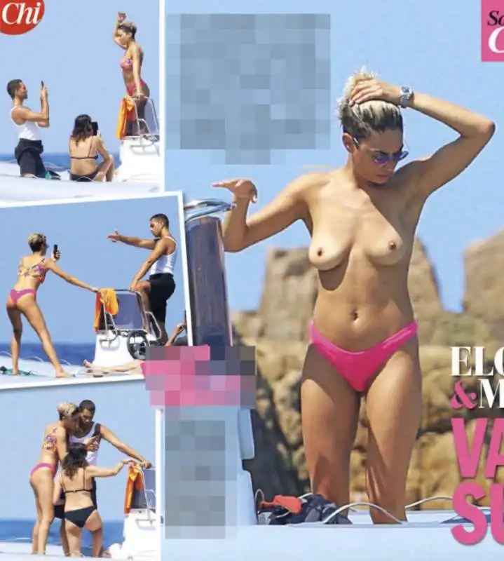 elodie in topless in barca con mahmood 8