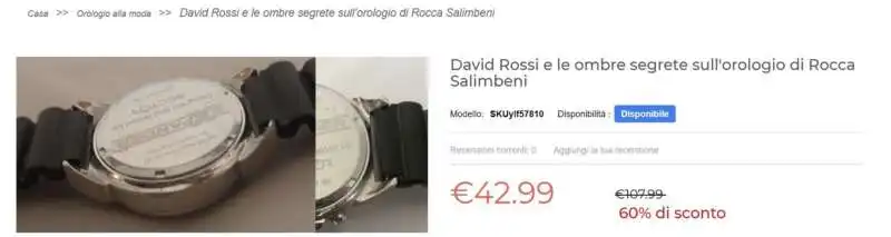 L'OROLOGIO DI DAVID ROSSI IN VENDITA SU INTERNET