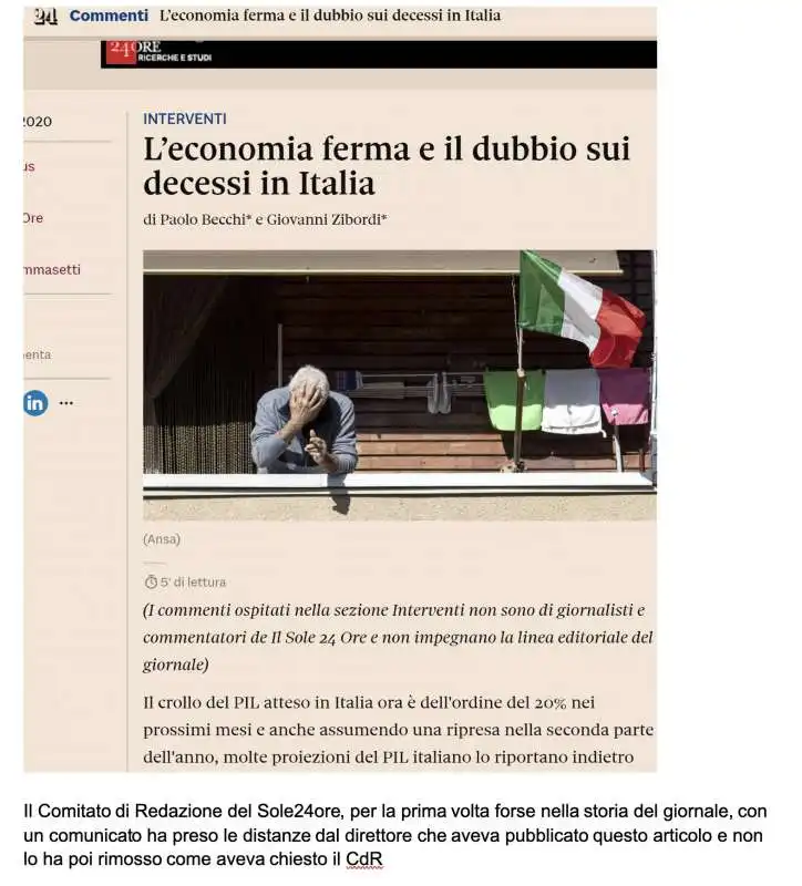 articolo di becchi e ziborsi sul sole 24 ore