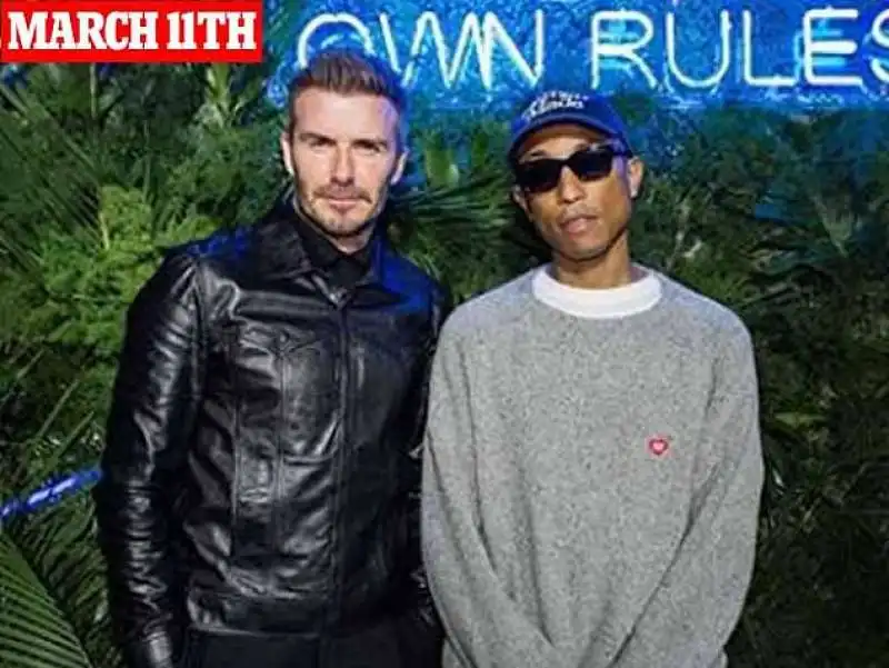 david beckham con pharrell williams    11 marzo 