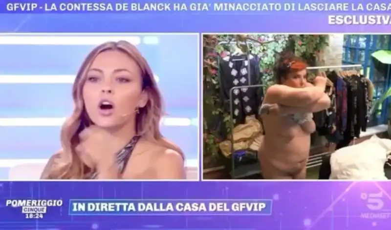 la contessa de blanck si denuda al grande fratello vip 4