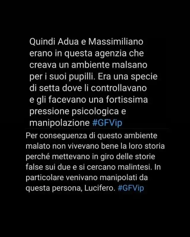 la conversazione tra adua del vesco e massimiliano morra al gfvip