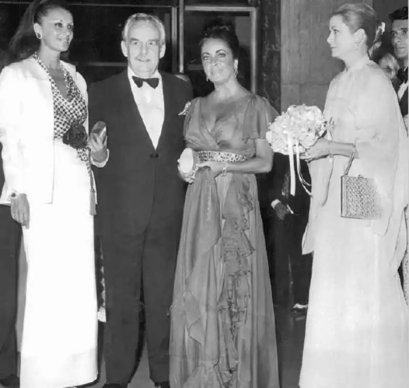 ljuba rizzoli, ranieri di monaco, liz taylor e grace kelly