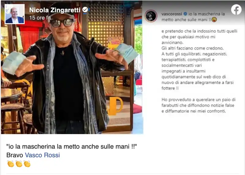 vasco rossi zingaretti