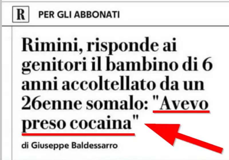 bambino cocainomane sulla Repubblica