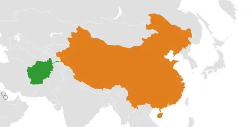 cina e afghanistan sulla mappa