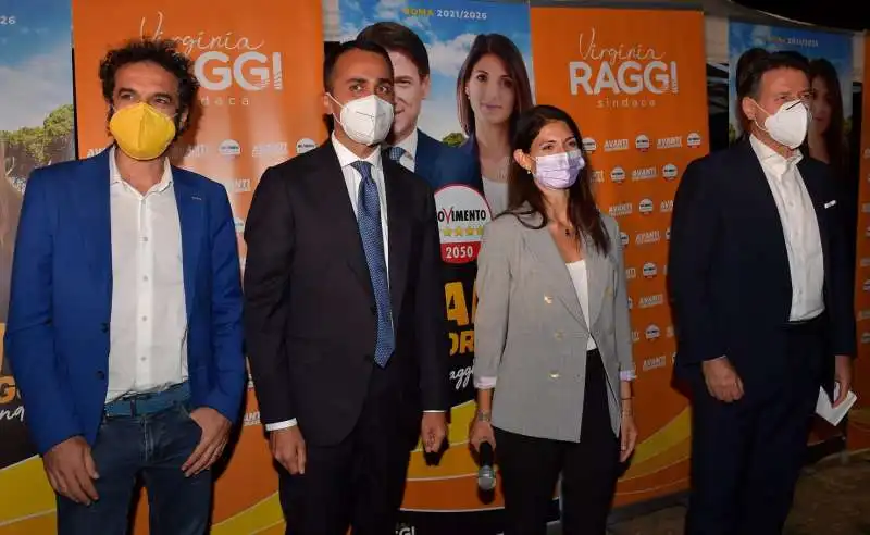 dino giarrusso  luigi di maio  virginia raggi  giuseppe conte  foto di bacco (3)