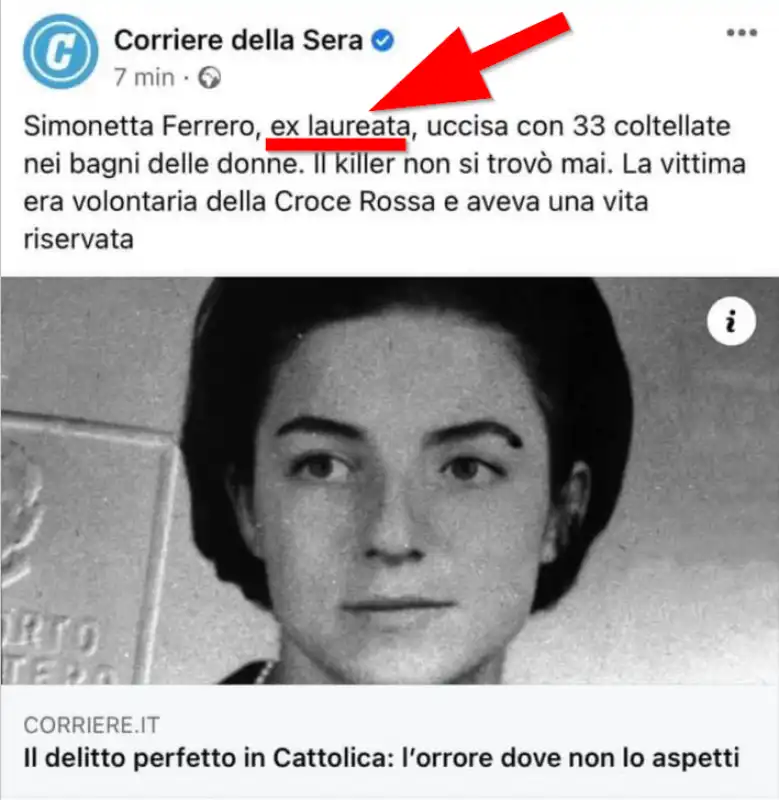 Ex laureata sul Corriere della Sera