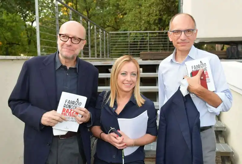 fabrizio roncone  giorgia meloni  enrico letta  foto di bacco