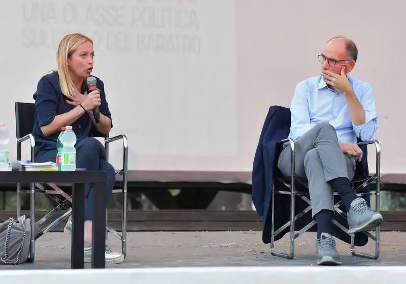 giorgia meloni  enrico letta  foto di bacco