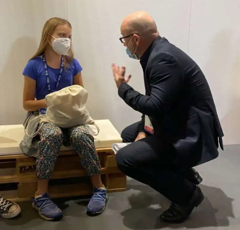 greta thunberg con roberto cingolani