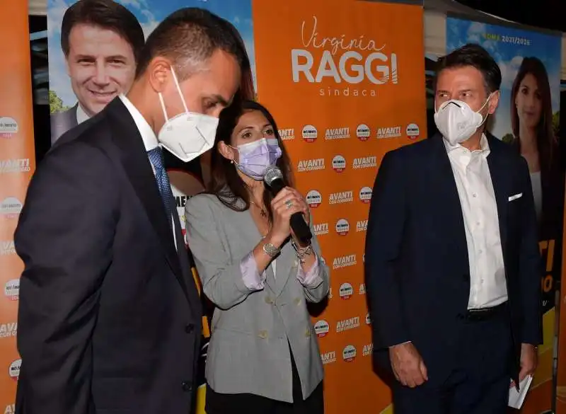 luigi di maio  virginia raggi  giuseppe conte  foto di bacco (2)