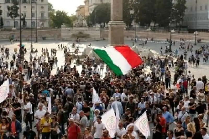 Manifestazione No Green Pass a Roma