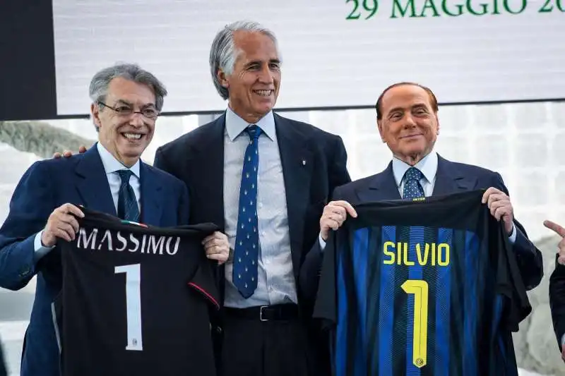 massimo moratti giovanni malago' silvio berlusconi 