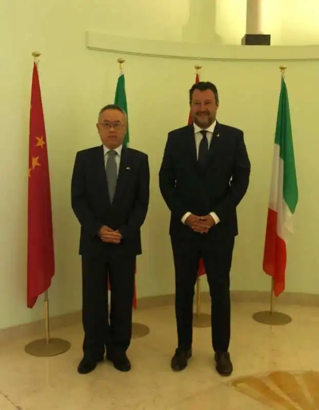 matteo salvini e ambasciatore cinese Li Junhua