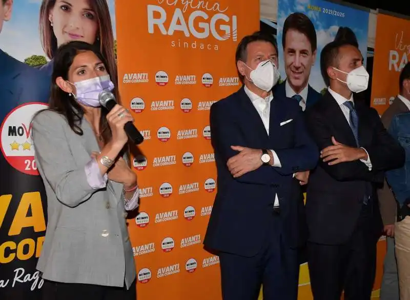 virginia raggi  giuseppe conte  luigi di maio  foto di bacco (2)