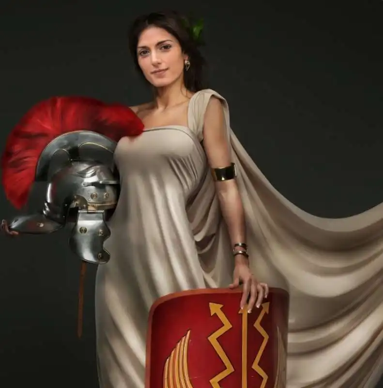 virginia raggi in versione gladiatrice twittata da beppe grillo