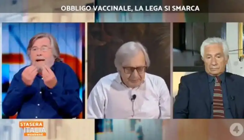 vittorio sgarbi sbrocca con piero sansonetti per il green pass 8