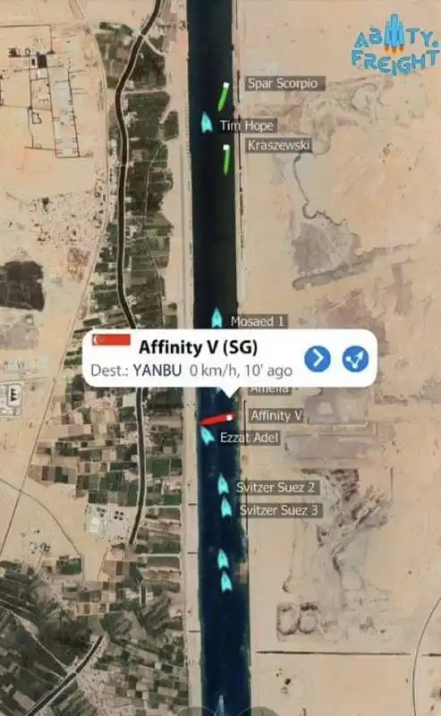 affinity v bloccata nel canale di suez 