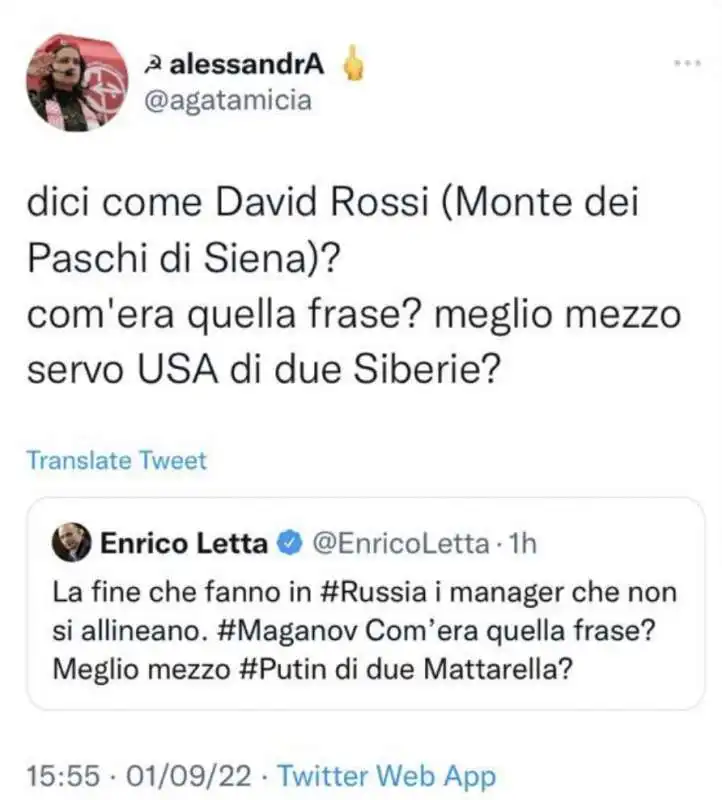 commenti al tweet di enrico letta sulla morte di maganov   5