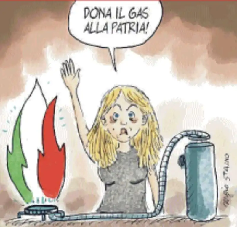 DONA IL GAS ALLA PATRIA - LA FIAMMA DI GIORGIA MELONI BY STAINO 