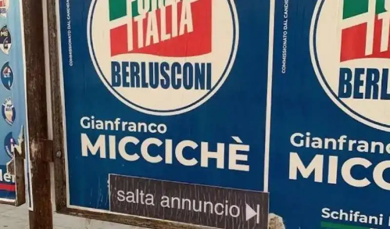 gianfranco micciche manifesti elettorali fake