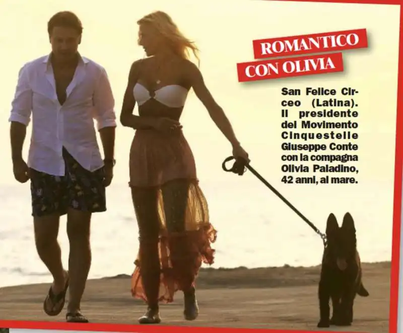 giuseppe conte e olivia paladino al mare 