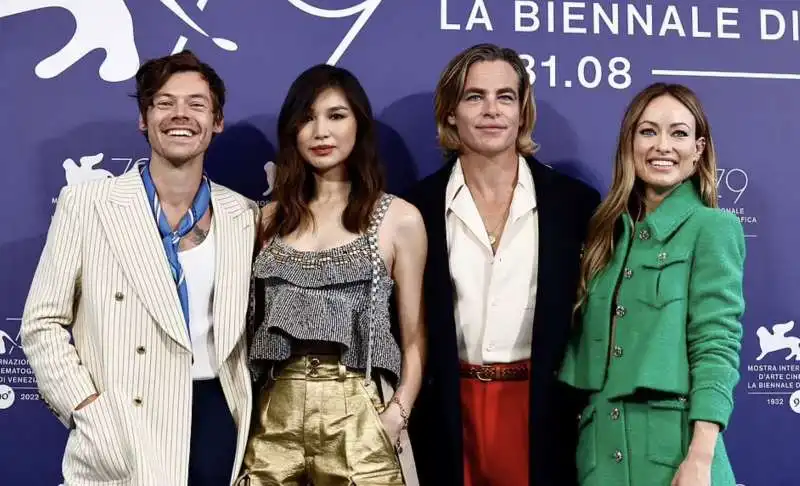 harry styles gemma chan  chris pine florence pugh 