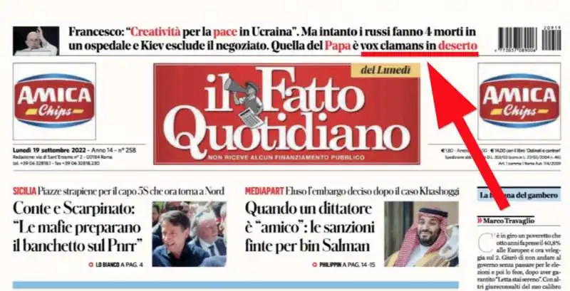 il fatto quotidiano papa