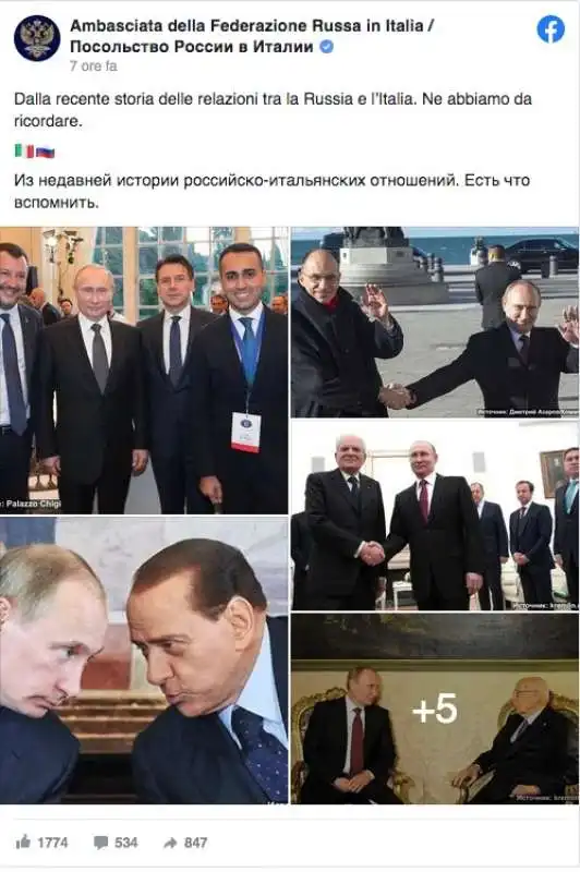 IL POST DELL'AMBASCIATA RUSSA SULL'ITALIA