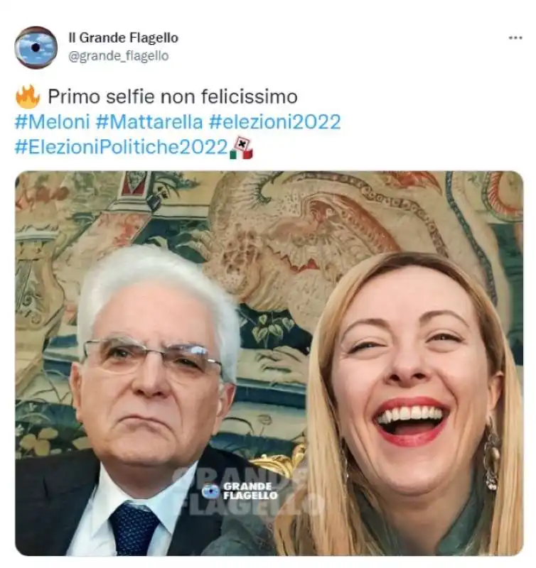 meme   selfie tra sergio mattarella giorgia meloni 