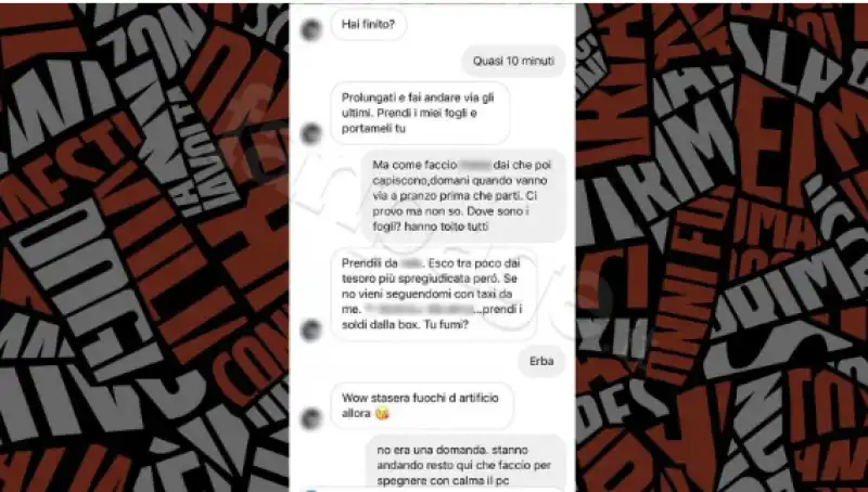 messaggi tra il senatore e la collaboratrice