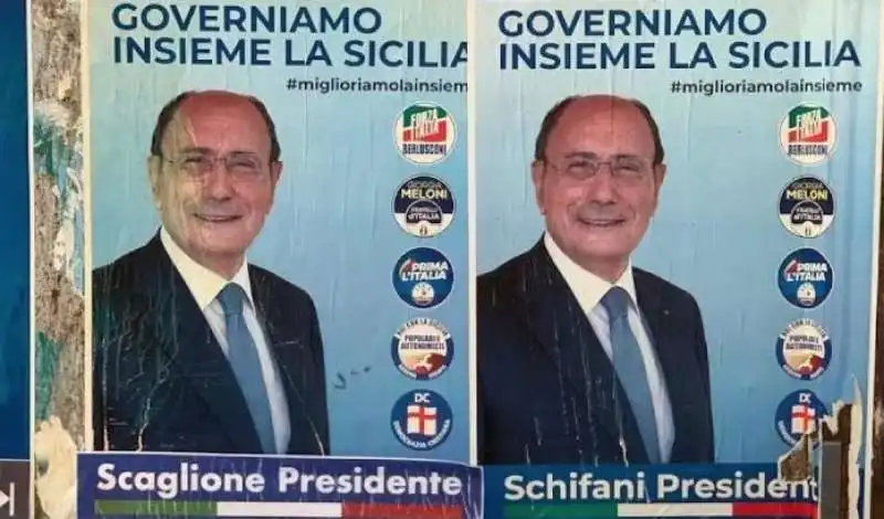 renato schifani manifesti elettorali