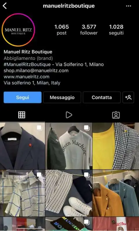 secondo  profilo di manuel ritz su instagram seguito da antinelli    29 giugno 2022