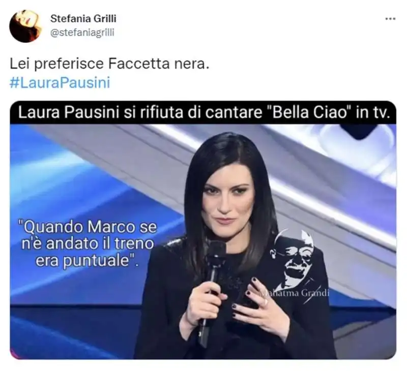 tweet sulla pausini che rifiuta di cantare bella ciao   1