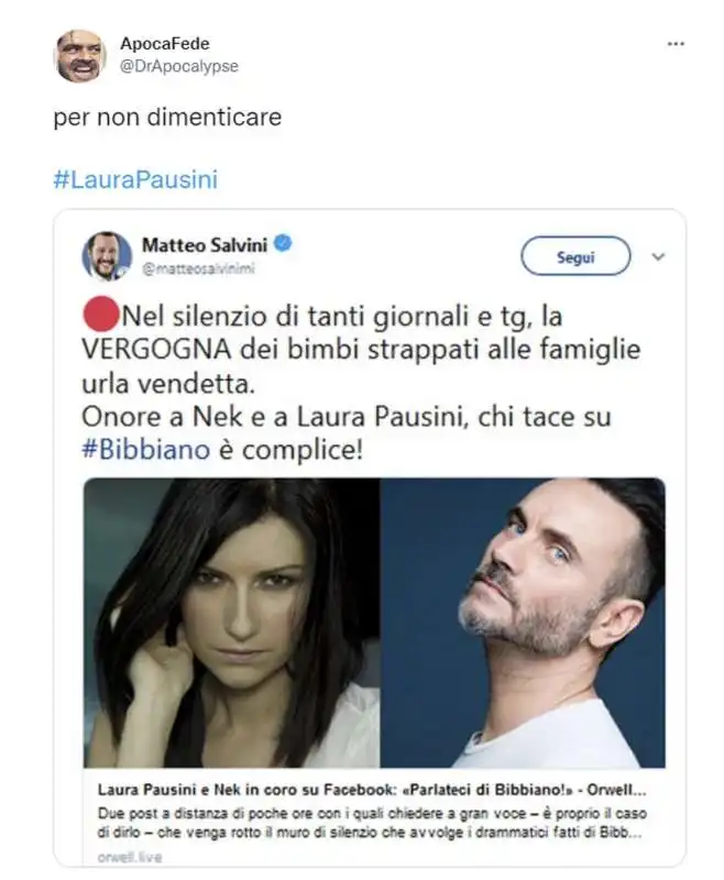 tweet sulla pausini che rifiuta di cantare bella ciao   4