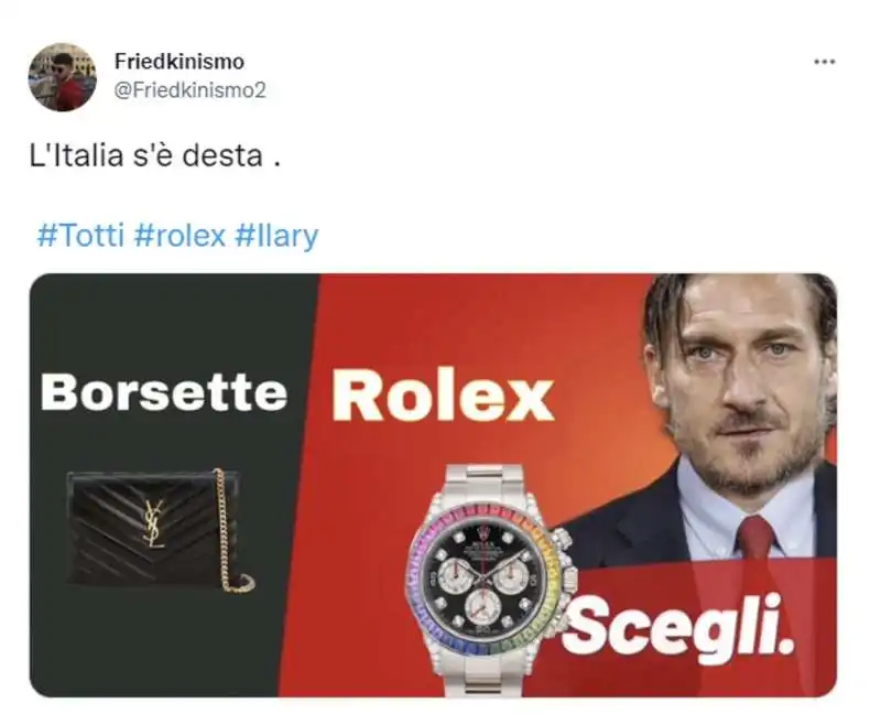 tweet totti ilary   7