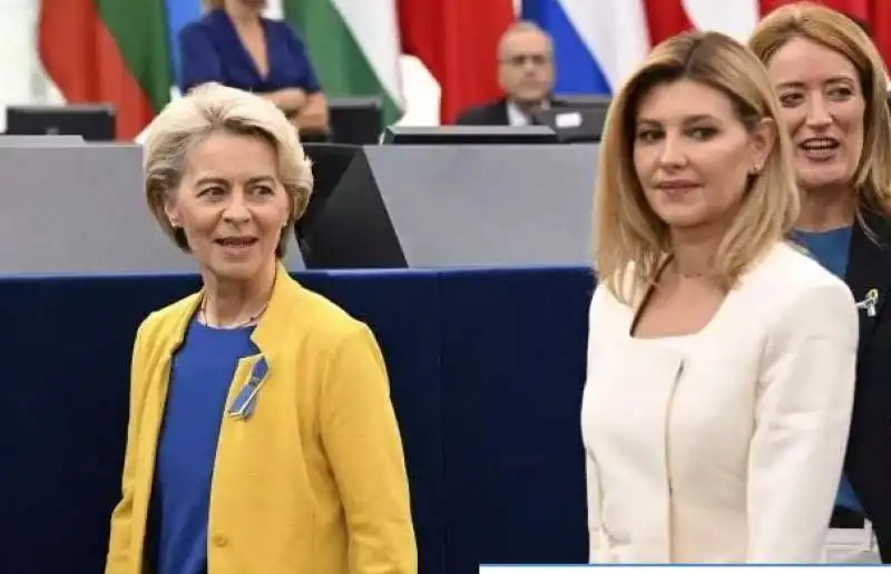 ursula von der leyen e olena zelenska a strasburgo