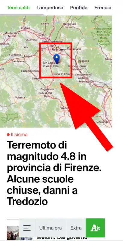 ansa, epicentro sbagliato del terremoto