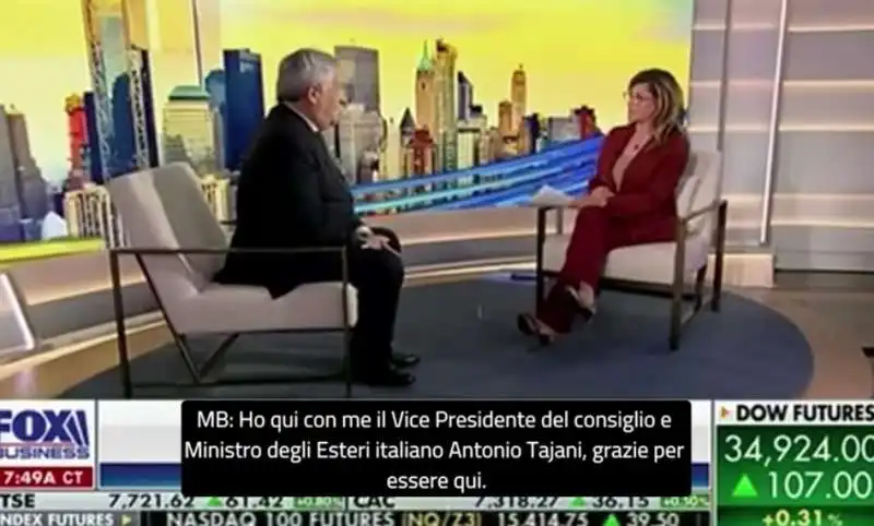 antonio tajani intervistato su fox news