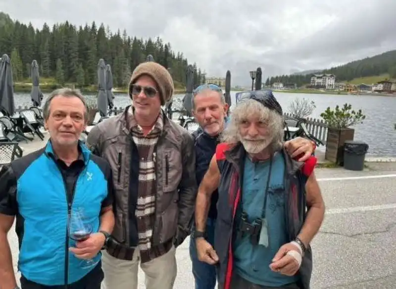 brad pitt e mauro corona  al lago di misurina