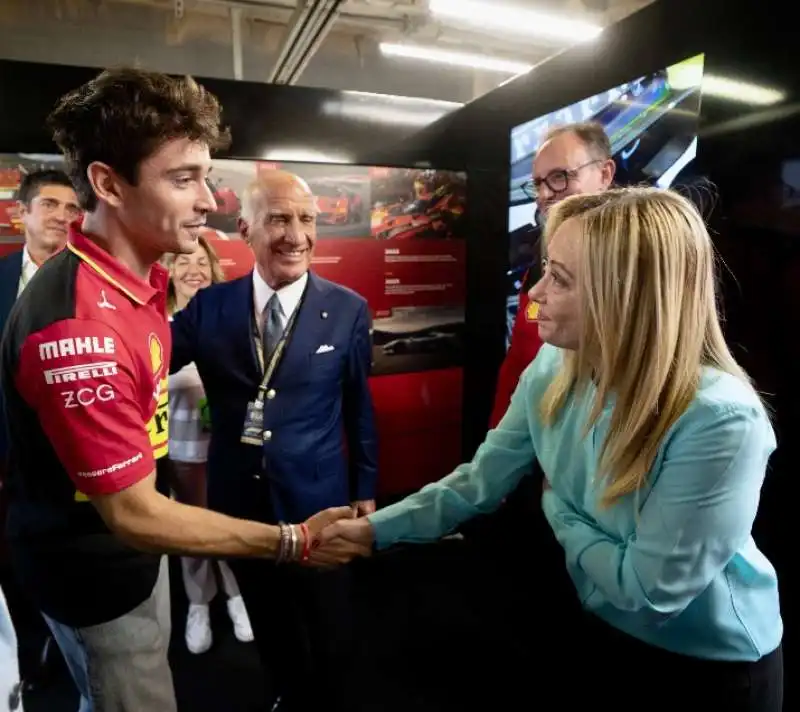 giorgia meloni charles leclerc - gran premio di formula 1 di monza