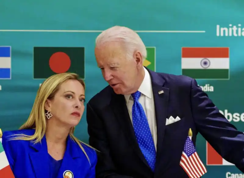 giorgia meloni e joe biden - g20 new delhi