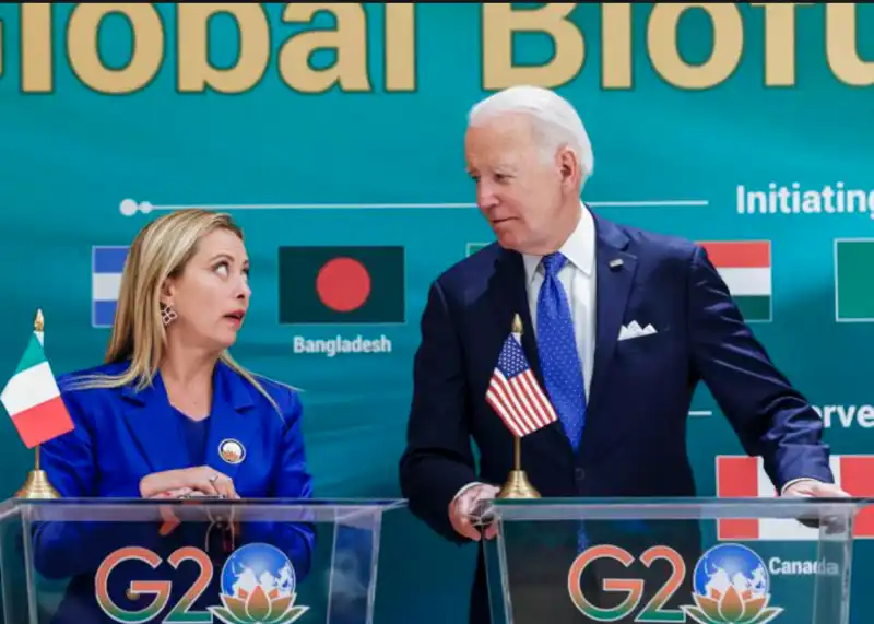 giorgia meloni e joe biden - g20 new delhi 